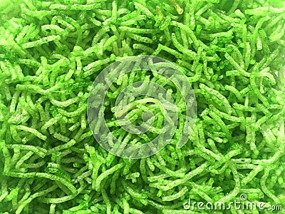 Green fried noodles Stock Photo