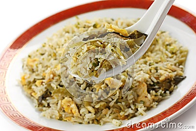 Green fried rice Stock Photo