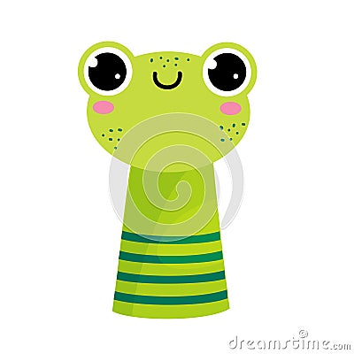 Green Frog Finger Toy and Puppet for Entertainment Play Vector Illustration Vector Illustration