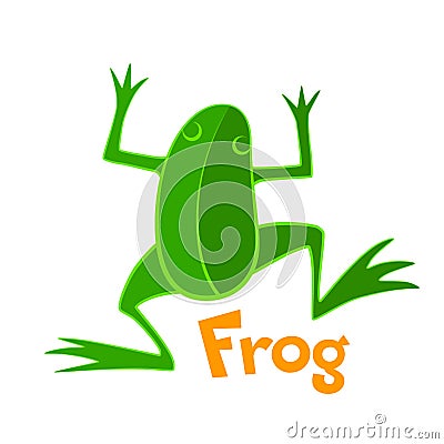 Green frog. Vector icon Vector Illustration