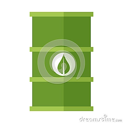 Green fuel barrel symbol Vector Illustration