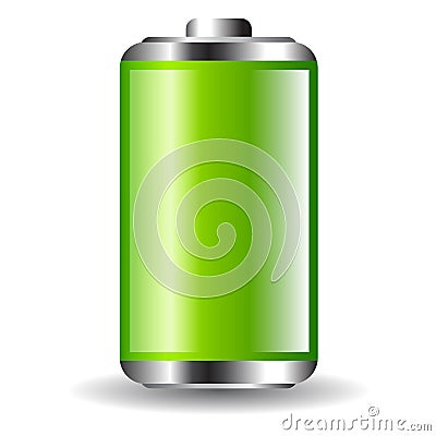 Green full battery Vector Illustration