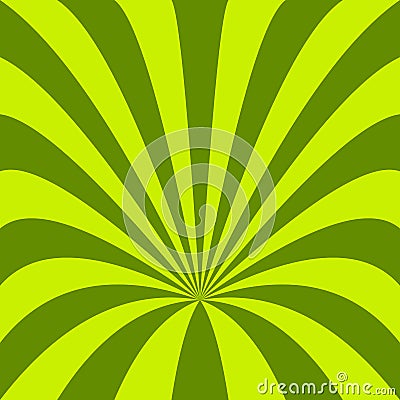 Green funnel background - vector design from curved rays Vector Illustration