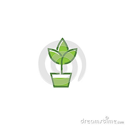 Green garden green leaf ecology logo Vector Illustration