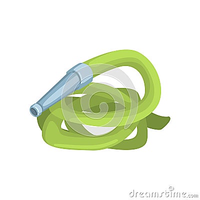 Green garden hose, agriculture tool cartoon vector Illustration Vector Illustration