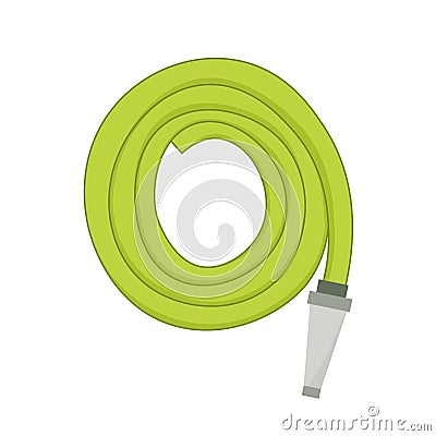 Green garden water hose Vector Illustration