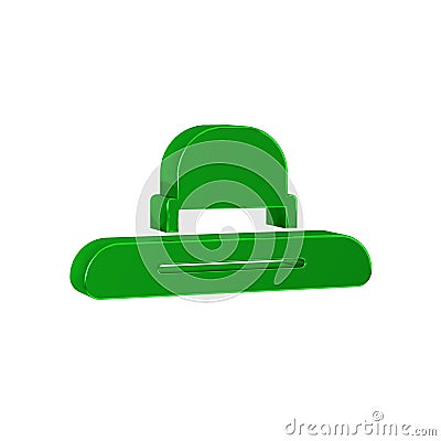 Green Gardener, farmer or agricultural worker hat icon isolated on transparent background. Stock Photo