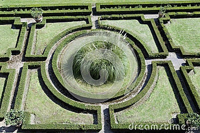 Green geometric garden Stock Photo