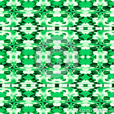 Green Geometric Shibori. Peruvian Ikat. Organic Stock Photo