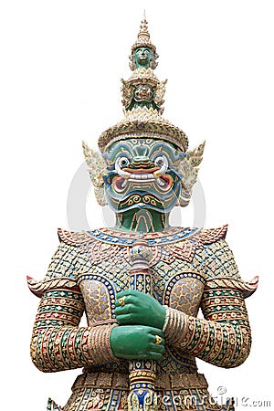 Green Giant in the Temple of the Emerald Buddha Stock Photo