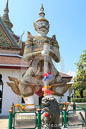 Green Giant in the Temple of the Emerald Buddha, Bangkok, Thailand Stock Photo
