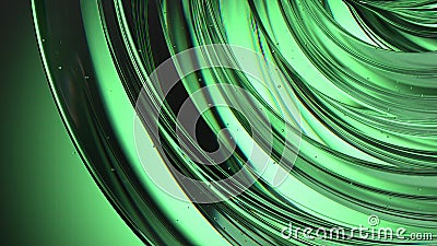 Green Glass Beautiful Cool Refraction and Reflection Elegant Modern 3D Rendering Abstract Background Cartoon Illustration