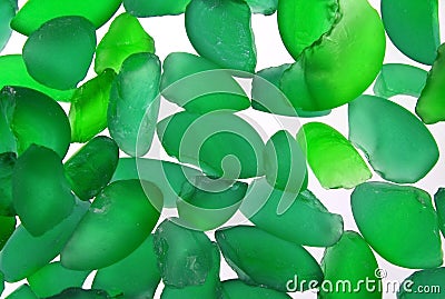 Green glass pieces Stock Photo