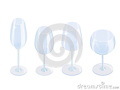 Green glass red wine bottle isometric icon isolated on white Vector Illustration