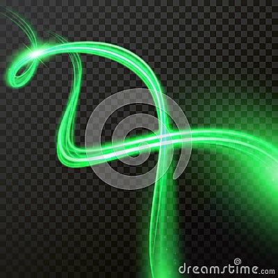 Green glow comet light vector twirl Vector Illustration