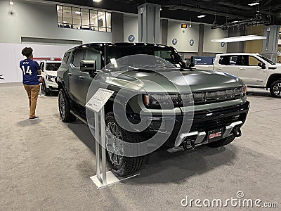 Green GMC SUV at the Auto Show in Washington DC Editorial Stock Photo