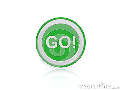 Green Go Button or Icon Stock Photo