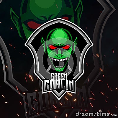 Green Goblin Mascot Logo, Green Goblin Illustration Vector Illustration