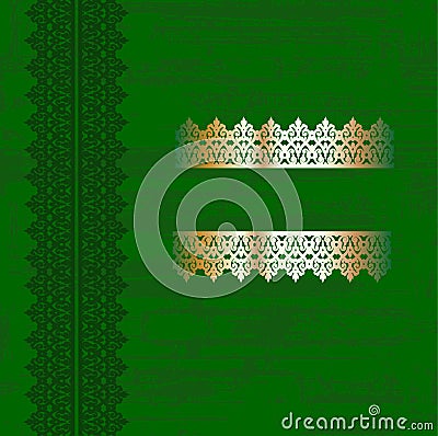 Green Gold Grunge Cover Vector Illustration