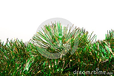 Green and Gold Tinsel Stock Photo