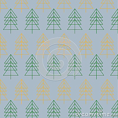 Green Gold Vintage Trees Pattern Texture Background Vector Illustration