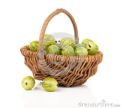 Green gooseberries Stock Photo