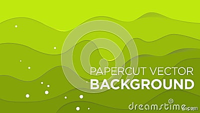 Green gradient abstract paper cut background for promotion and presentation your business Vector Illustration