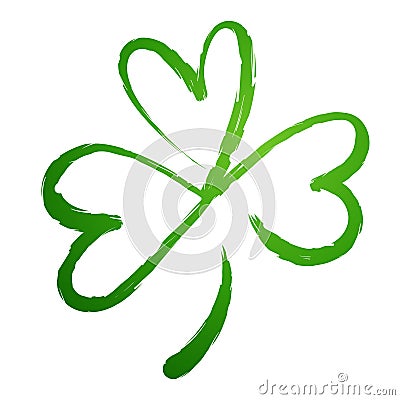 Green Gradient Silhouette of the Shamrock Clover Vector Illustration