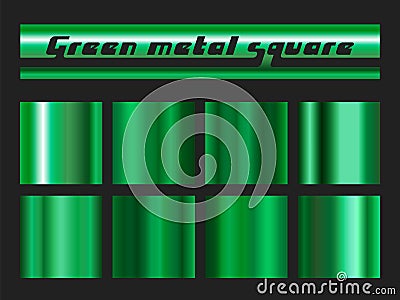 Green gradient square set Vector Illustration