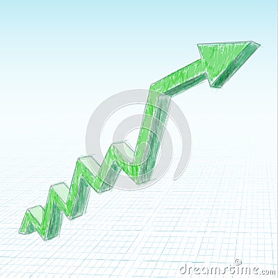 Green graph arrow Stock Photo