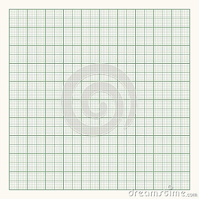 Green graph paper on light background Vector Illustration