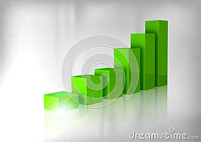 Green Graph Vector Illustration