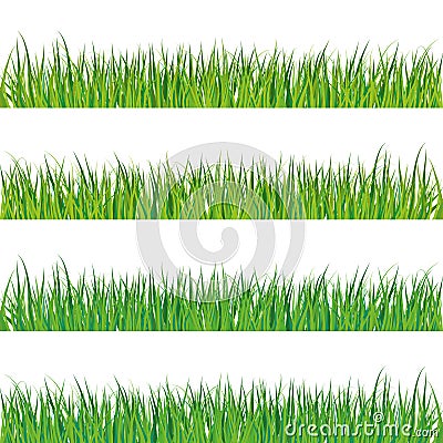 Green grass banners set. Backgrounds. Vector illustration. Vector Illustration