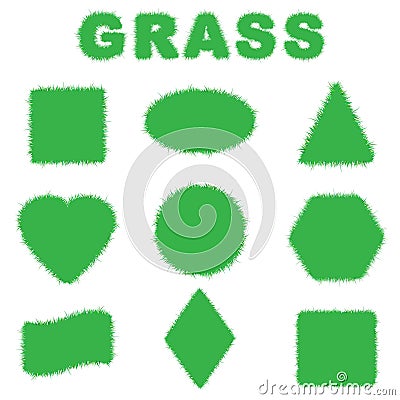 Green grass banners, vector illustration. Vector Illustration