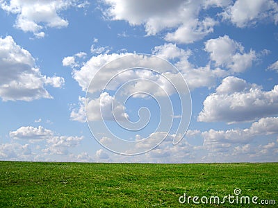 Green grass and blue sky Stock Photo