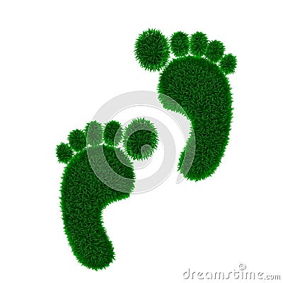 Green grass eco carbon footprint Stock Photo