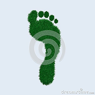 Green Grass Footprint Stock Photo