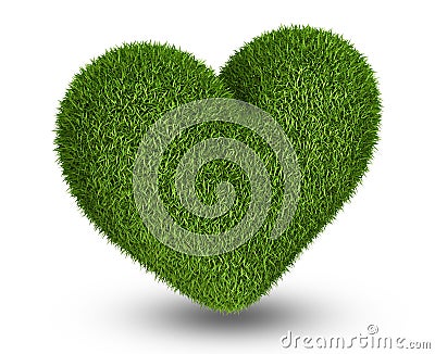 Green grass heart Stock Photo