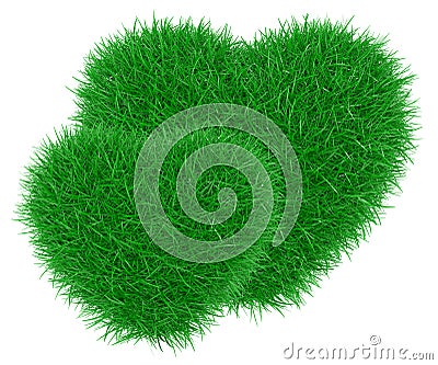 Green grass heart shape. Stock Photo