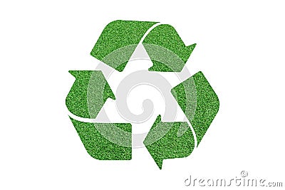 Green grass recycle symbol isolated on white Stock Photo