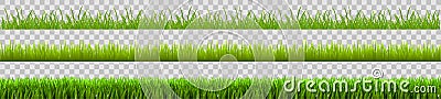 Green grass set, field, nature eco background - vector Vector Illustration
