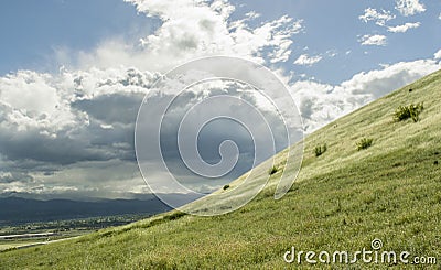 Green grass valley Stock Photo