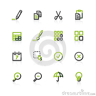 Green-gray publish icons Vector Illustration