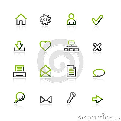 Green-gray web icons Vector Illustration