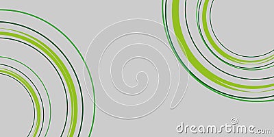 Green and Grey Minimal Geometric Pattern Background With Concentric Circles, Multi Purpose Template, Round Shapes Composition Vector Illustration