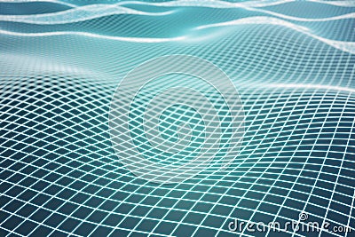 Green grid waves Stock Photo