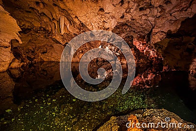 Green grotto caves in Jamaica travel destination Stock Photo