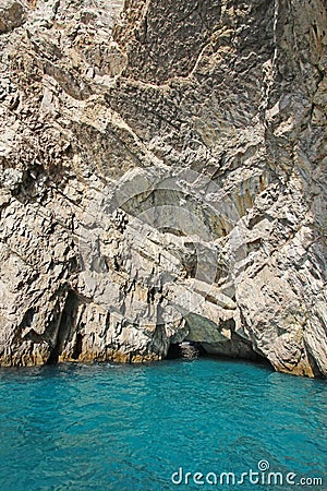 The green grotto (Grotta Verde) on the island of Capri, Italy Stock Photo