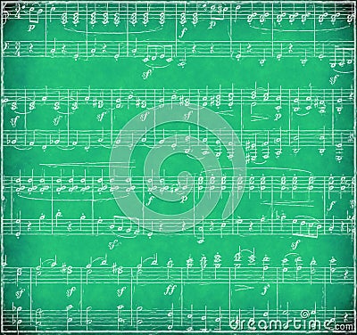 Green Grunge Music Background Stock Photo