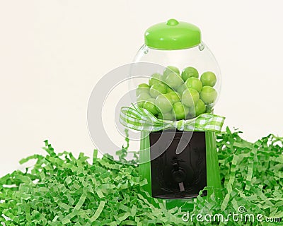 Green Gumball Machine Stock Photo